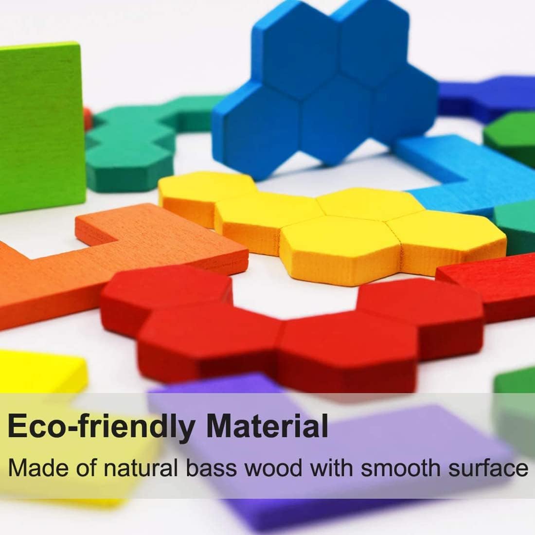 2 Pack Wooden Russian Blocks Puzzle + Hexagon Puzzles for Kids - image 2