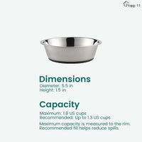 Lightweight Stainless Steel Cat Bowls, 1.8 US Cup Each - 2-Pack / 1.8 Cup - image 2