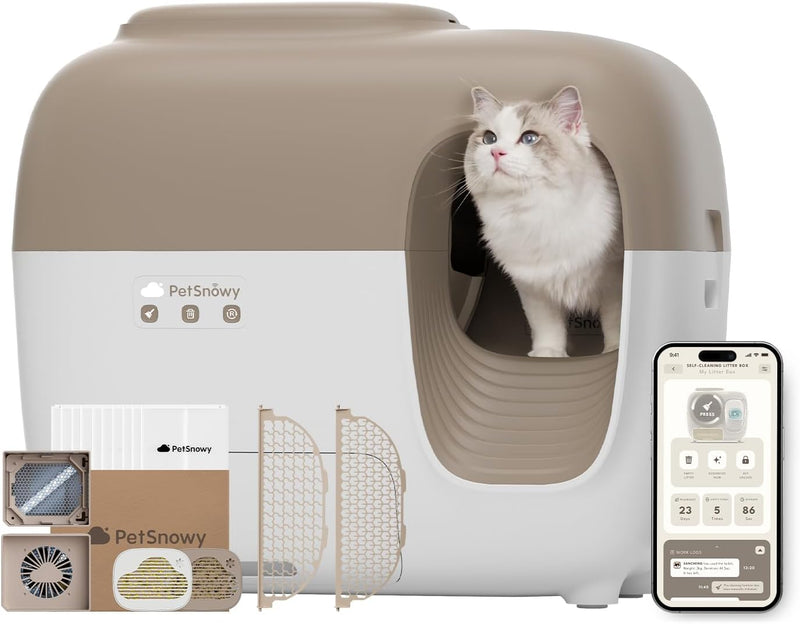 PetSnowy Self-Cleaning Automatic Cat Litter Box with Odor Control