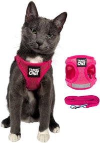 Travel Cat Harness and Leash Set - Medium / Pink