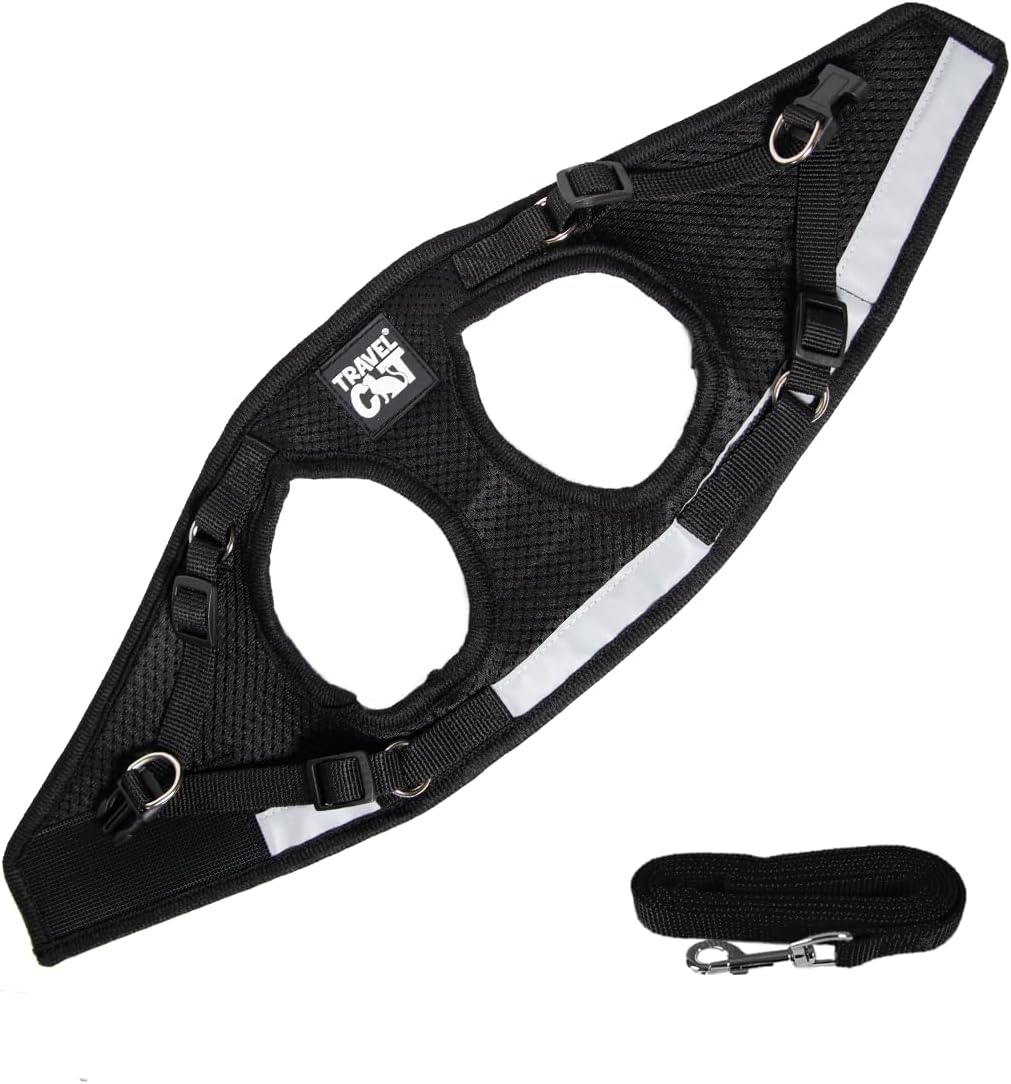Travel Cat Harness and Leash Set - Small / Black - image 4