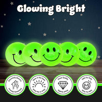 Playbees glow in the dark bouncy balls, 144 small 1 inch rubber balls with smiley faces - view 4