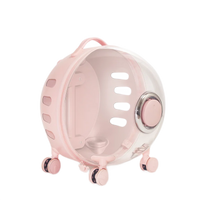 Rolling Pet Travel Trolley with Wheel, Transparent Capsule, Pink, Green, Puppies, Dogs, Cat Carriers Bag, 5-20Kg