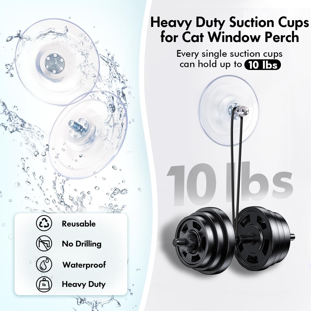 AMOSIJOY 4 Pack Cat Window Perch Strong Replacement Suction Cups - image 4