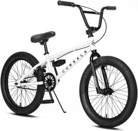 cubsala Crossea 18 20 Inch Kids Freestyle BMX Bike for 5-13 Years Old – Fun for Kids & Family - White & Black / 20 Inch / Without Pegs