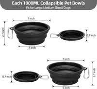 Kytely Large Collapsible Dog Bowls 2 Pack - Black & Black - image 2
