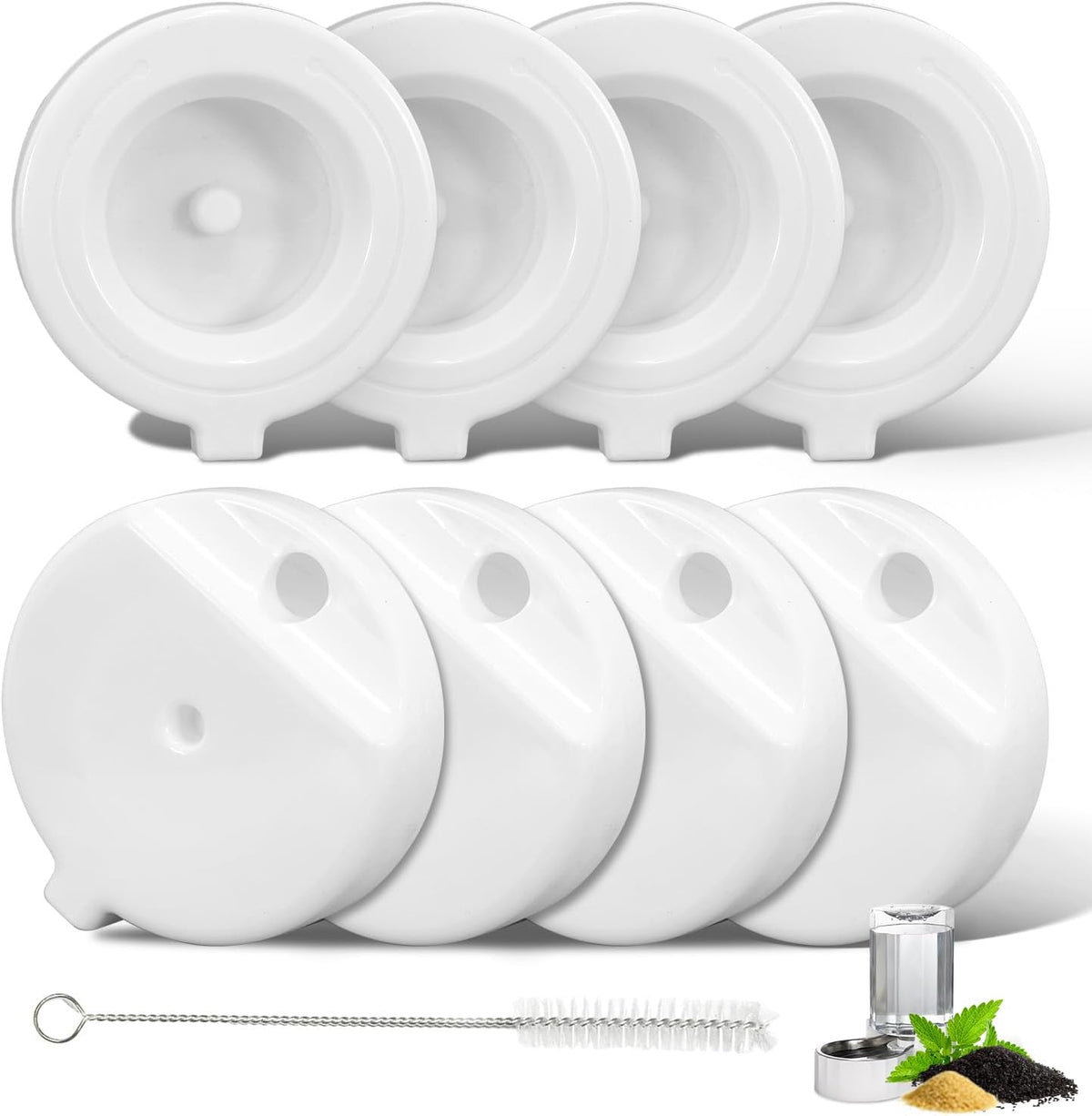 Baofum 8 pack gravity pet water fountain replacement filters with brush