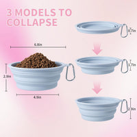 SLSON Collapsible Dog Bowl Silicone - Macaron Coral and Light Grey / Large - image 4