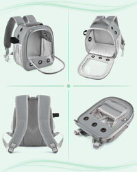 DBNESS light gray guinea pig carrier backpack with window and water bottle holder - view 4
