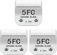 TRAH 3-3/4FC Blade Dog Grooming Clipper Replacement Blades Compatible - 5FC 6.3mm (3 Packs)