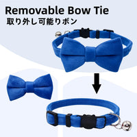 Cat Collar Breakaway with Bell and Removable Bow Tie Safety Buckle - Royal Blue - image 2