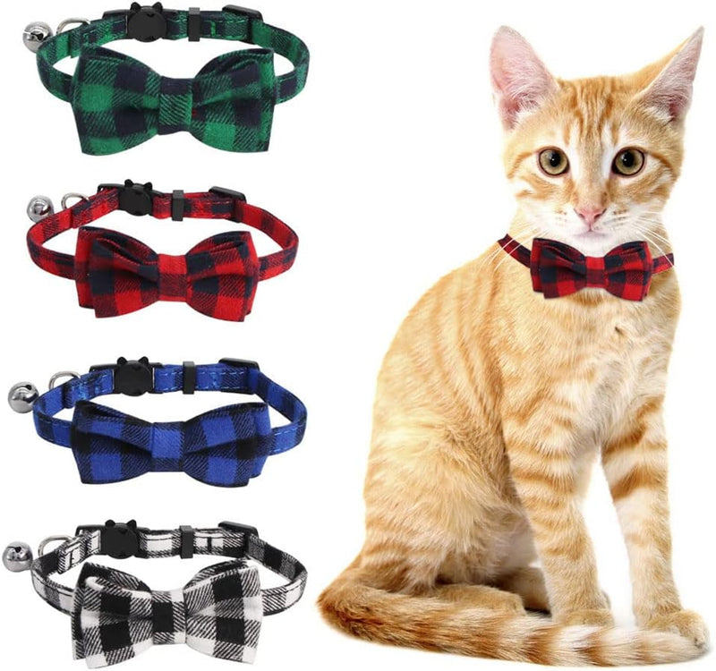 SLSON 4 Pack Cat Collars Breakaway with Bell Cat Collars with Cute