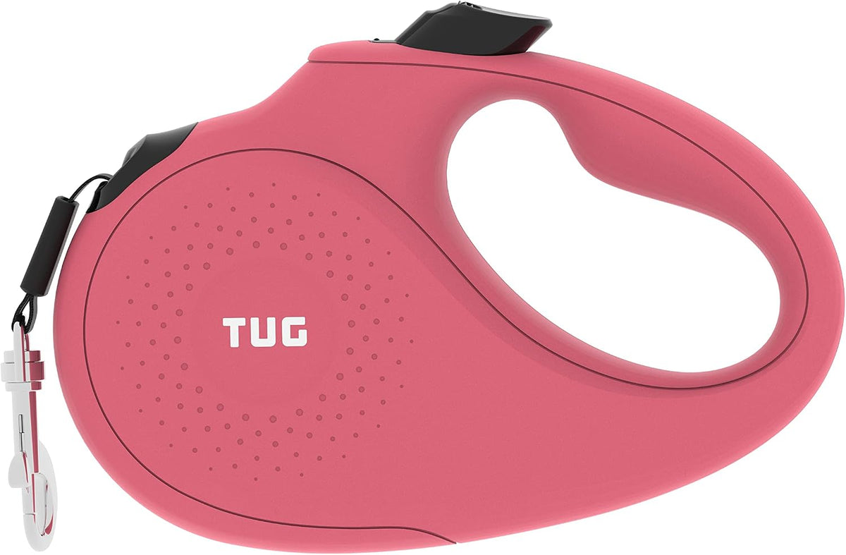 TUG Monochrome 360° Tangle-Free Retractable Dog Leash - Pink / Large, 16 ft