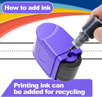 Handwriting Lines Stamp Roller Self-Inking Line Rolling Stamps - Purple - image 3