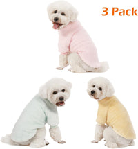 3 Pack Dog Sweaters, Dog Clothes for Small Dogs Girl Boy – Essentials for Dogs - X-Large / Lt Pink+Lt Green+Lt Yellow - image 2