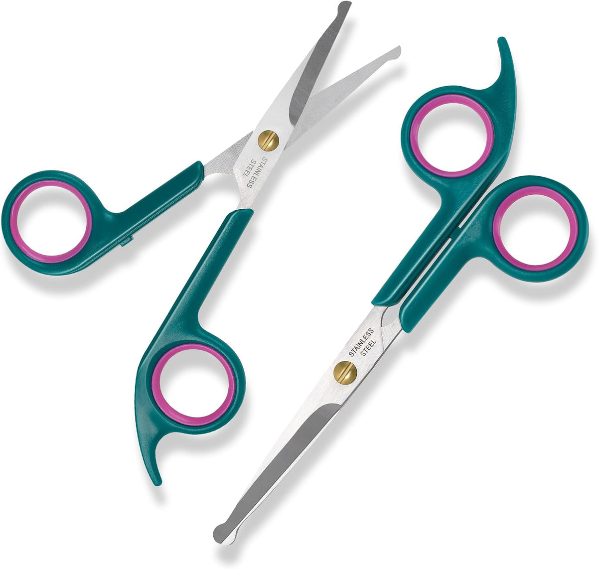Professional Dog and Cat Grooming Scissors, Pet Grooming Shears - Green 2 in 1