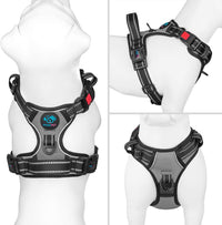 PHOEPET No Pull Dog Harness Medium Reflective Front Clip Vest - Large / Gray - image 2