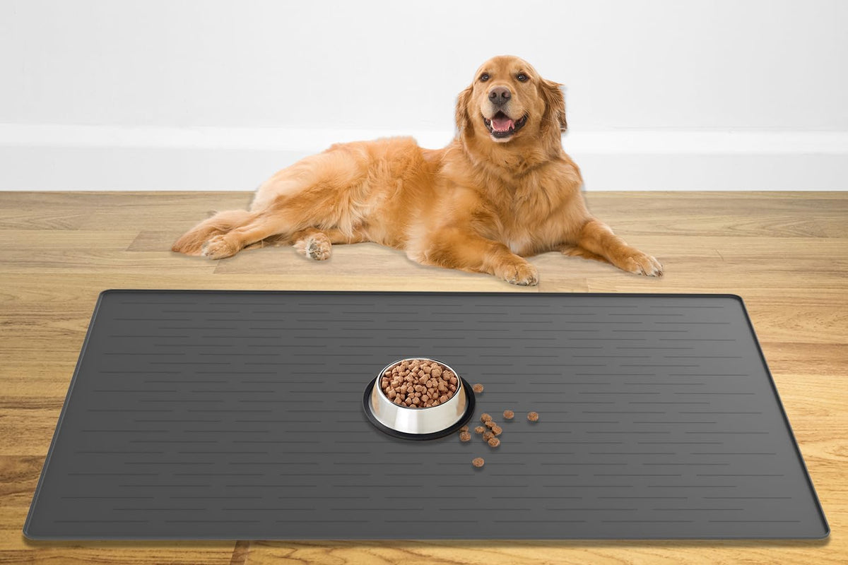 XXXXL Largest Pet Food Mat - Dark Gray / 48"L x 32"W
