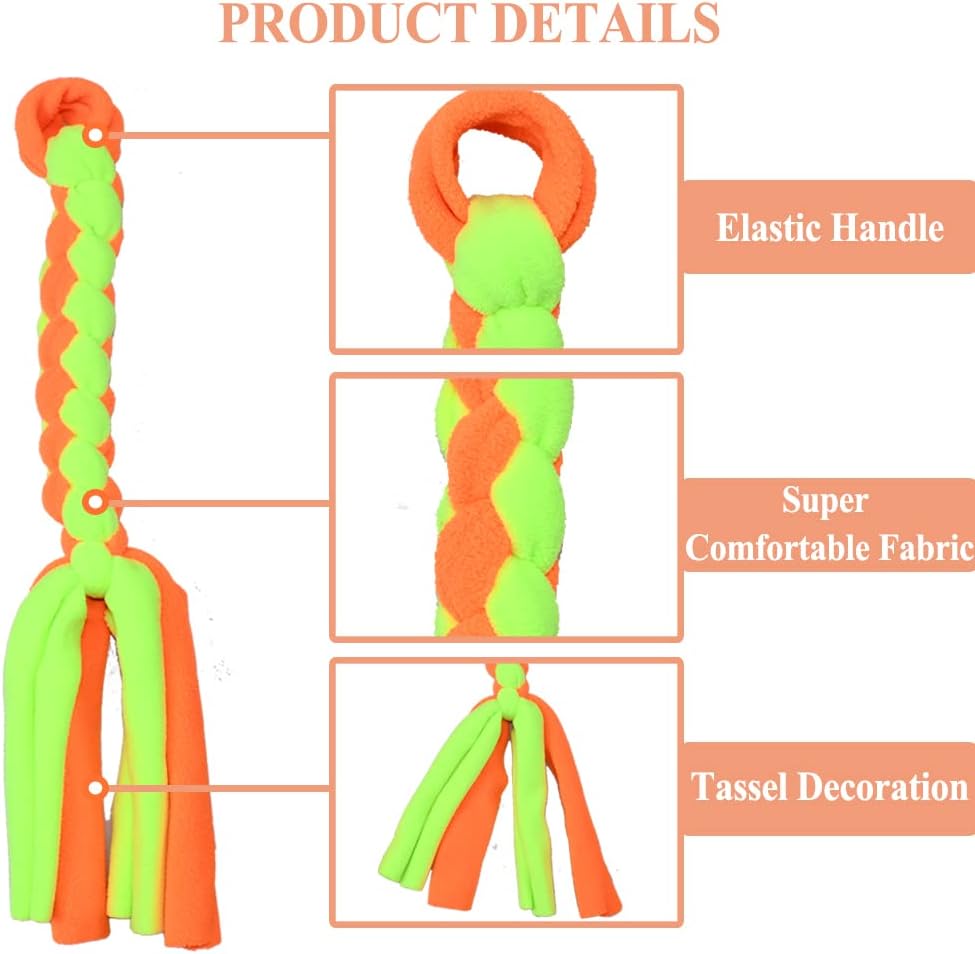 ASOCEA 3 Pack Dog Rope Toys Flirt Pole Replacement for Small Medium - Green+Yellow - image 3