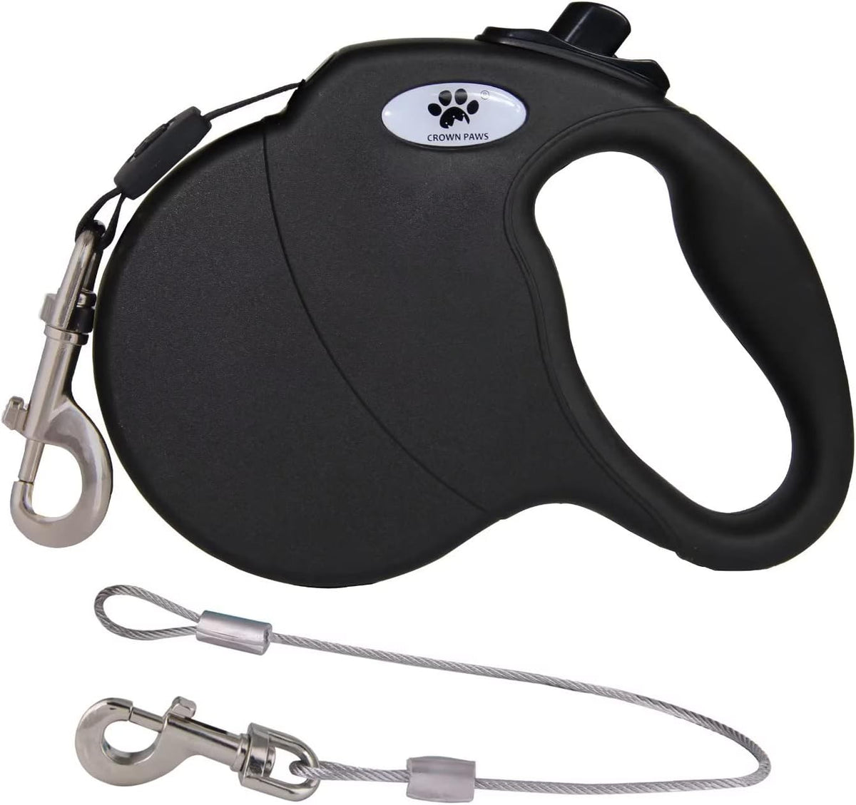 16ft Retractable Dog Leash for Large Breed Dogs up to 110 lbs - Medium / Black
