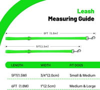Waterproof Dog Leash, 5/6 FT Durable Odor-Proof Dog Leashes with Strong Metal Hooks Fits Small - Green / 6FT - 1 inch Width - image 4