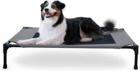 K&H Outdoor Elevated Dog Bed for Small & Medium Pets, Tan - Gray/Black Mesh / Large (Pack of 1)