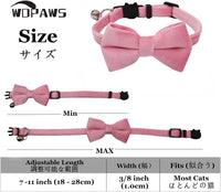 Cat Collar Breakaway with Bell and Removable Bow Tie Safety Buckle - Pink - image 2
