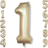 Checkered Number Balloon 1 - Metallic Gold / Number 1