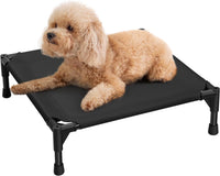 Love&go Elevated Dog Bed with Metal Frame - S - Black / Small-18.5x18.5x5.5 inch - image 2