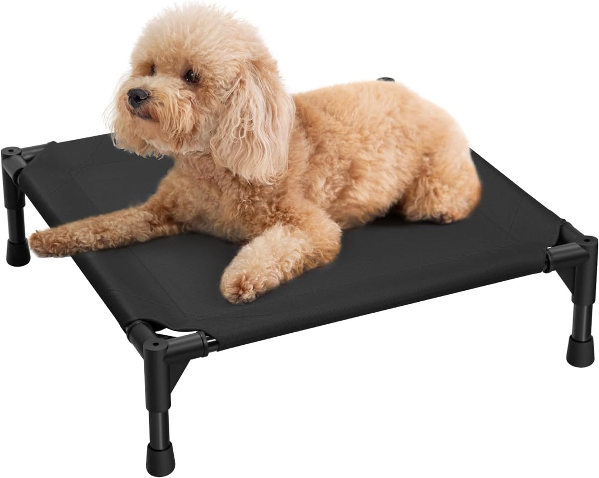 Love&go Elevated Dog Bed with Metal Frame - S - Black / Small-18.5x18.5x5.5 inch - image 2