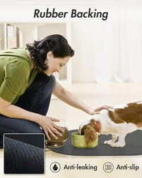 Absorbent Dog Food Mat-Dog Mat for Food and Water Bowl, Quick Dry Pet Food Mat, No Stains Cat Feeding mat, Pet Accessories Pet Supplies Mat-Cat Water Bowl Mat for Messy Drinkers