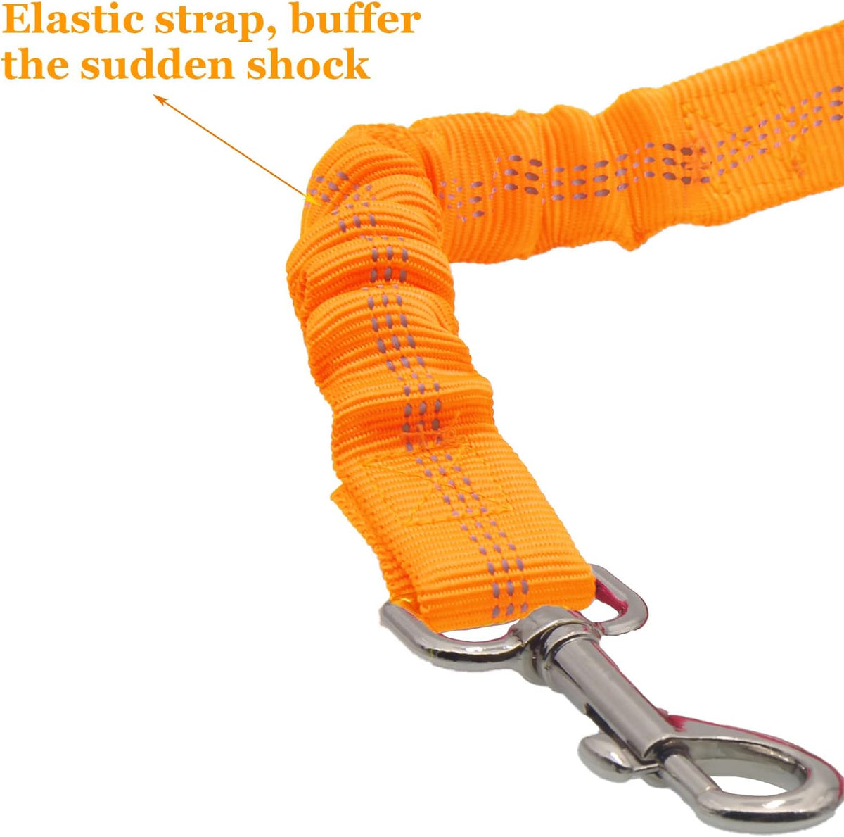 2 Dog Car Harness Seatbelt Seat Belt Leash Travel Accessories Bungee - Orange / 2 Packs - image 3