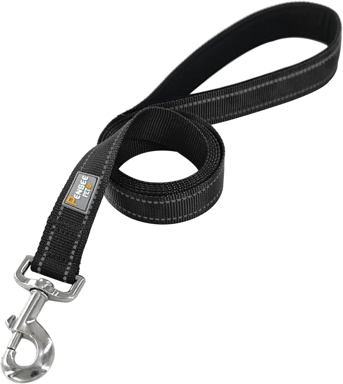 6 FT Basic Dog Leash for Medium Dogs - Refl Black / Medium : 3/4" x 6 FT - image 2