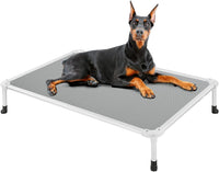 Veehoo Chew Proof Elevated Dog Bed, Cooling Raised Pet Cot - Gray / 49.0"L x 33.0"W x 9.0"Th