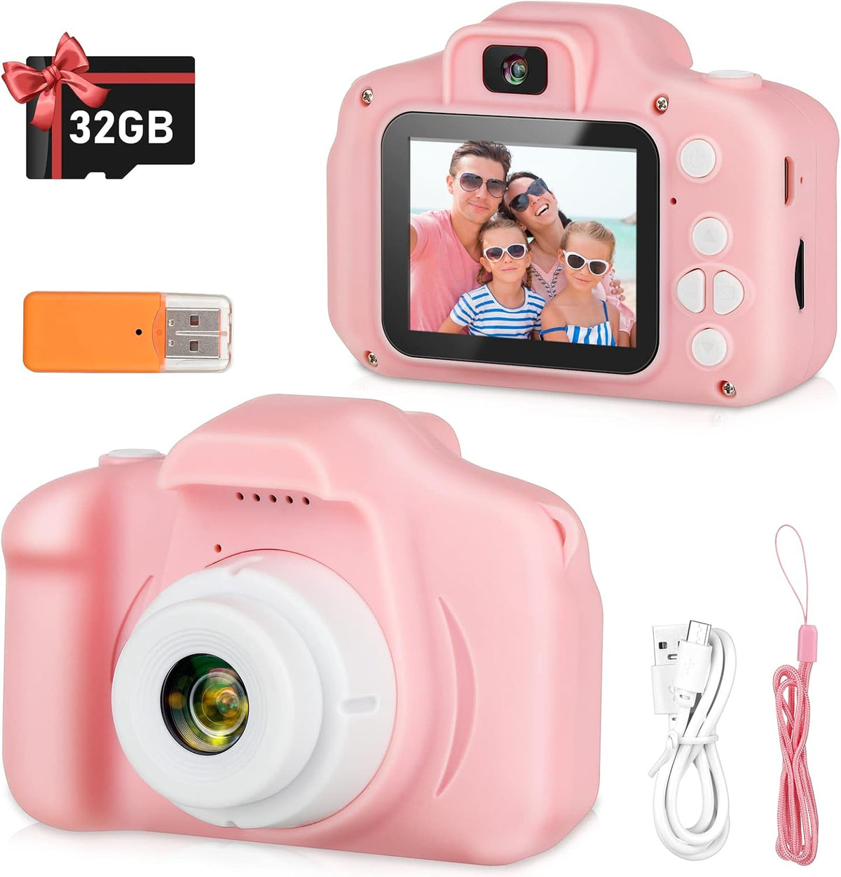 Zeacool Kids Camera, HD Digital Video Camera - Pink