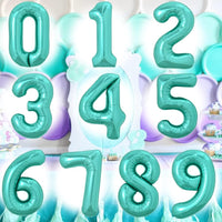 TONIFUL 40 Inch Red Number 3 Balloons Large Foil 3rd Birthday - Teal Blue / Number 1 - image 3