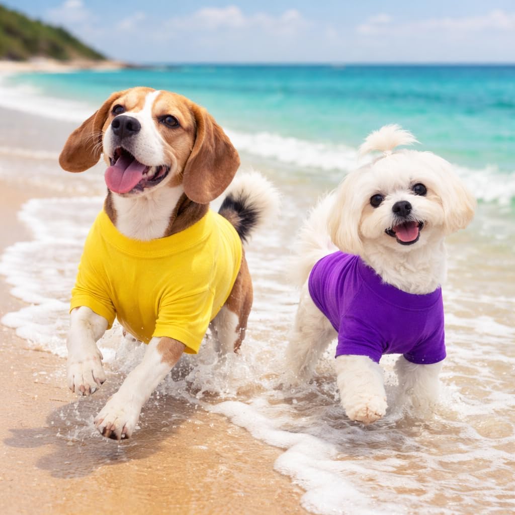 Lovelonglong Pet Clothing Dog Costumes Basic Blank T-Shirt Tee Shirts - D-XL (for Dachshund -30lbs) / White - image 4