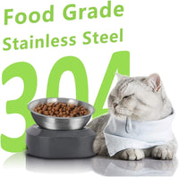 AYADA Raised Cat Food Bowl Stainless Steel 15 Degree Tilt – Essentials for Cats - Single - image 4