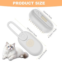 4 in 1 Cat Steam Brush for Shedding，Rechargeable Steam Pet Brush With Rotating Handle for Massaging, Self-Cleaning, and Pet Hair Removal for Long and Short Hair of Cat and Dog （Beige）