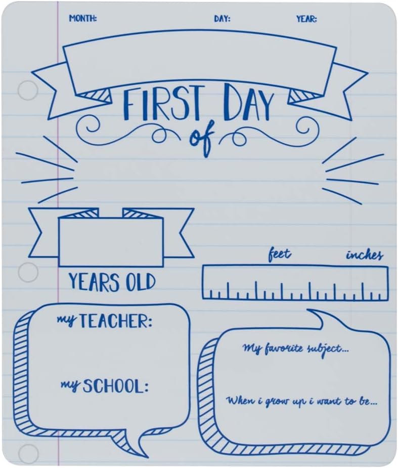 Canopy Street first and last day of school dry erase sign set in notebook design, 10 x 12 inches - view 2
