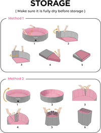 Furrybaby Foldable Dog Pool Non-Slip Hard Bath Tub Indoor Outdoor - 64*12inch / Grey,pink - image 3
