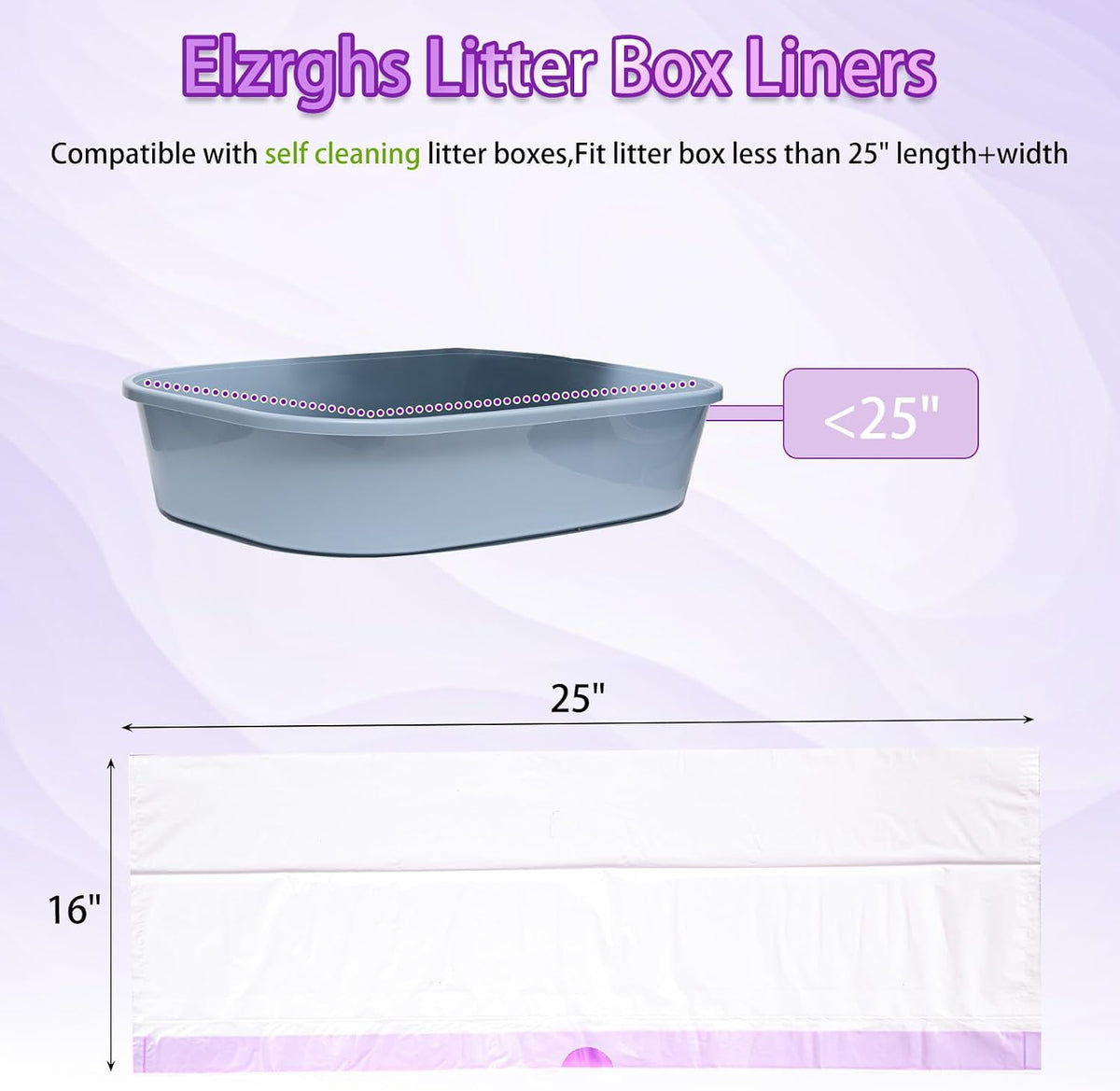 Elzrghs 100 Pack Drawstring Cat Litter Box Liners Compatible - image 2