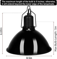 5.5inch Deep Dome Reptile Heat Lamp Reptile Light Fixture – Essentials for Reptiles And Amphibians - 8.5inch - image 2