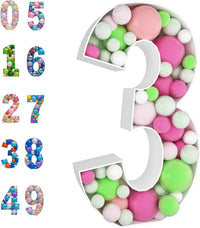 JoyBox Design 3FT DIY Mosaic Balloon Number 1 Frame - Number 3