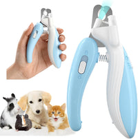 Cat Dog Pet Nail Clippers with Light - Blue