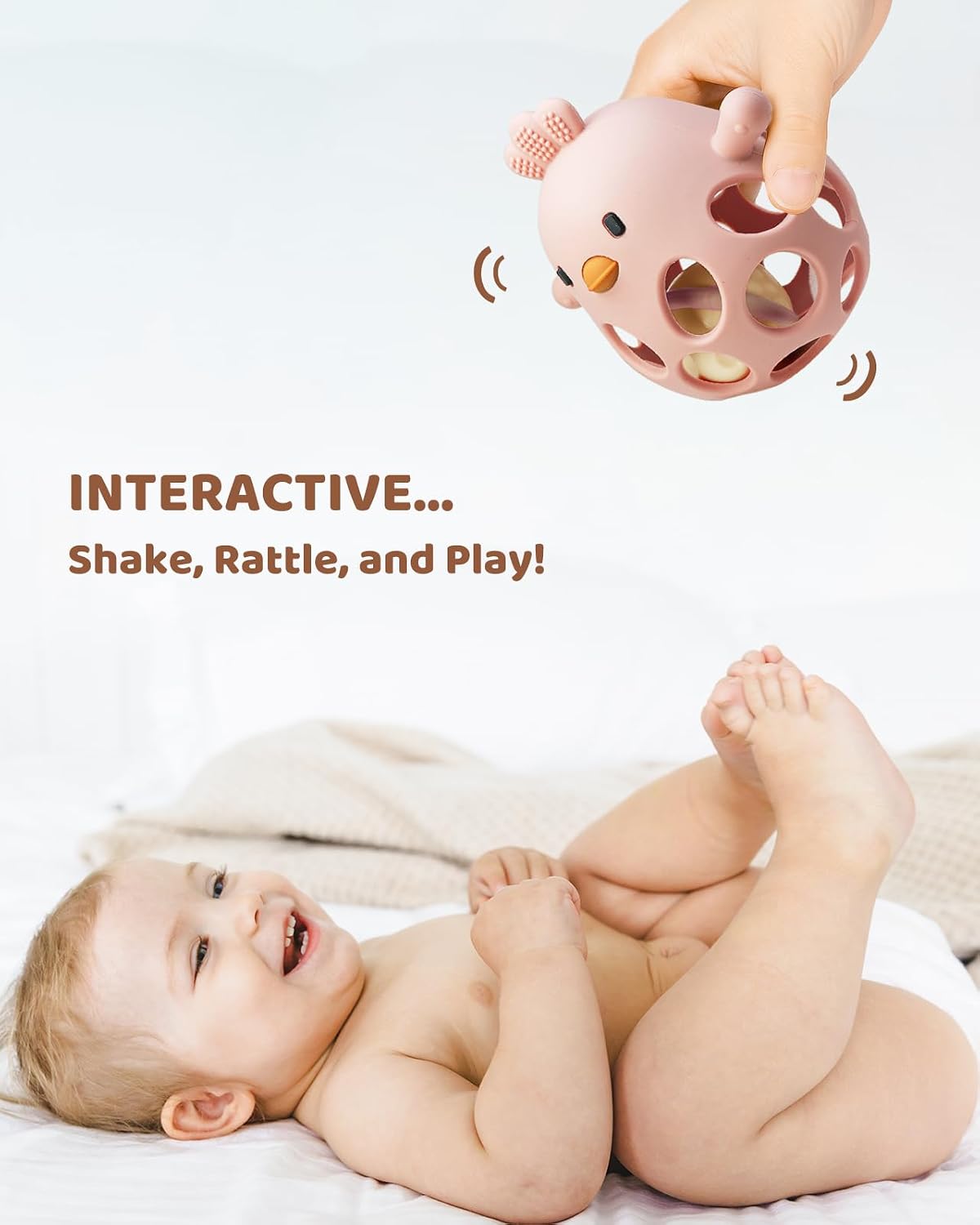 ChooKaChoo 2-in-1 Baby Teething Rattle Toy - Pink - image 3