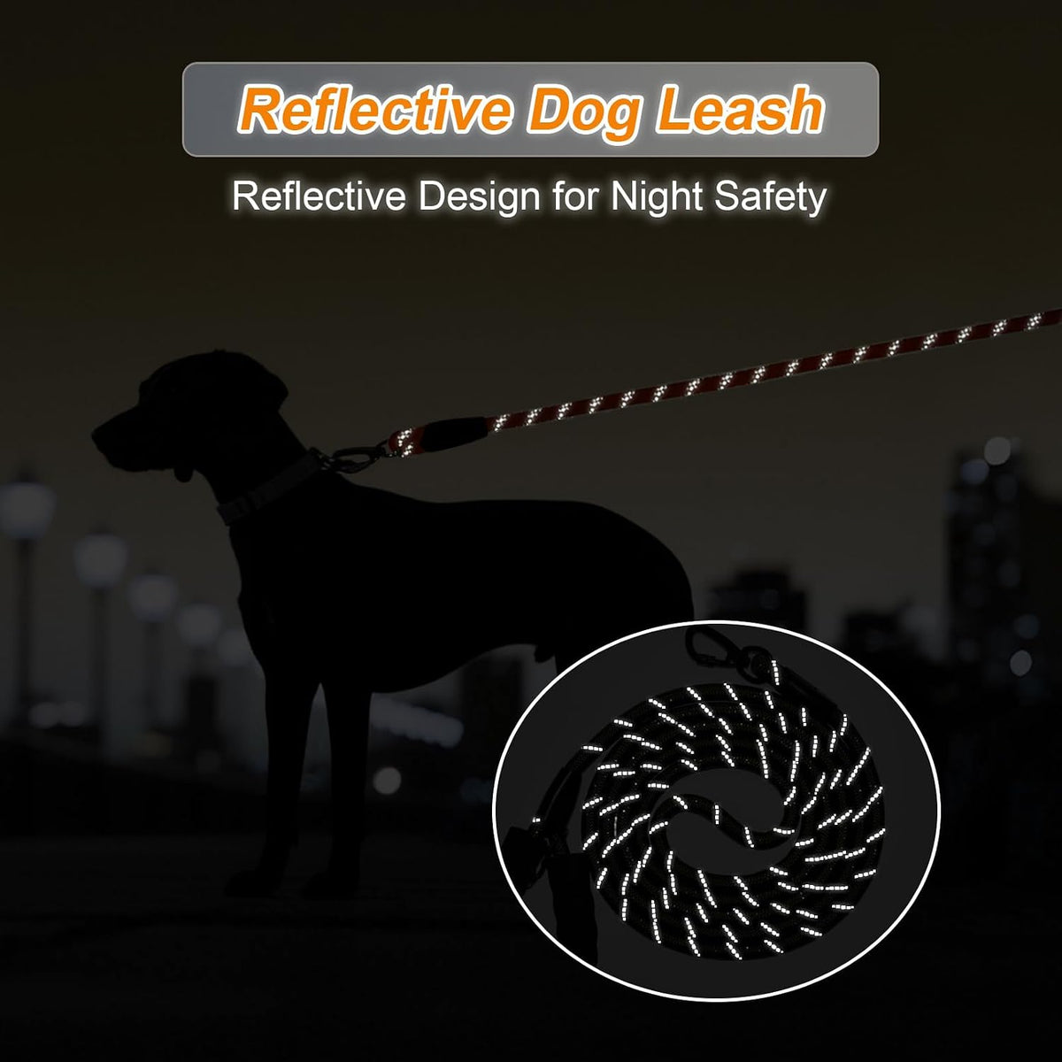 Long Leash for Dog Training 6FT/ 10FT/ 15FT/ 30FT/ 50FT/ 100FT - Orange / 15FT* 1/3" - image 3