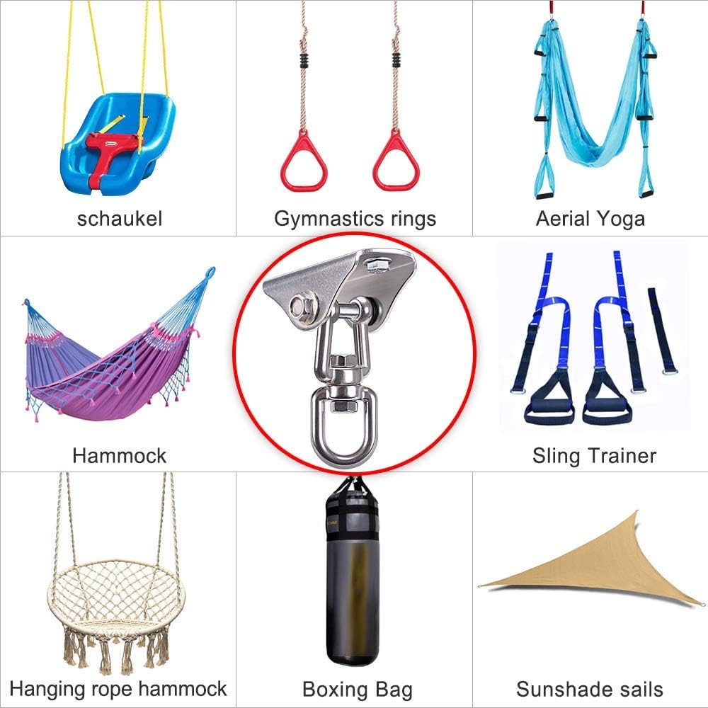 SELEWARE stainless steel swing hanger, heavy duty ceiling mount with swivel - view 24