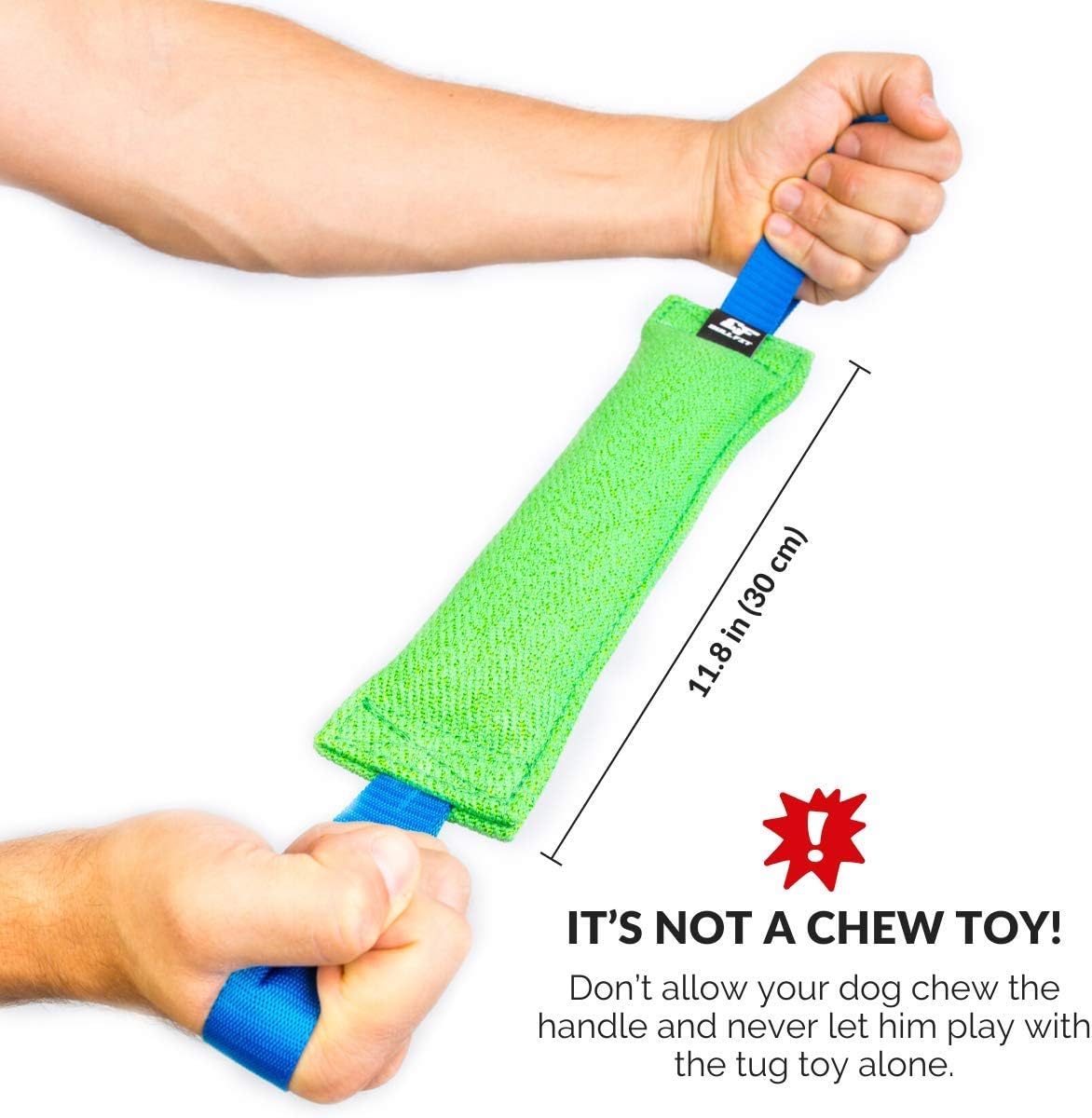 Bull Fit K9 Dog Bite Tug Toy with 2 Strong Handles - Green - image 3
