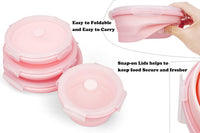 Joyinjojo Collapsible Dog Bowls with Lids - Extra Large / Pink - image 4
